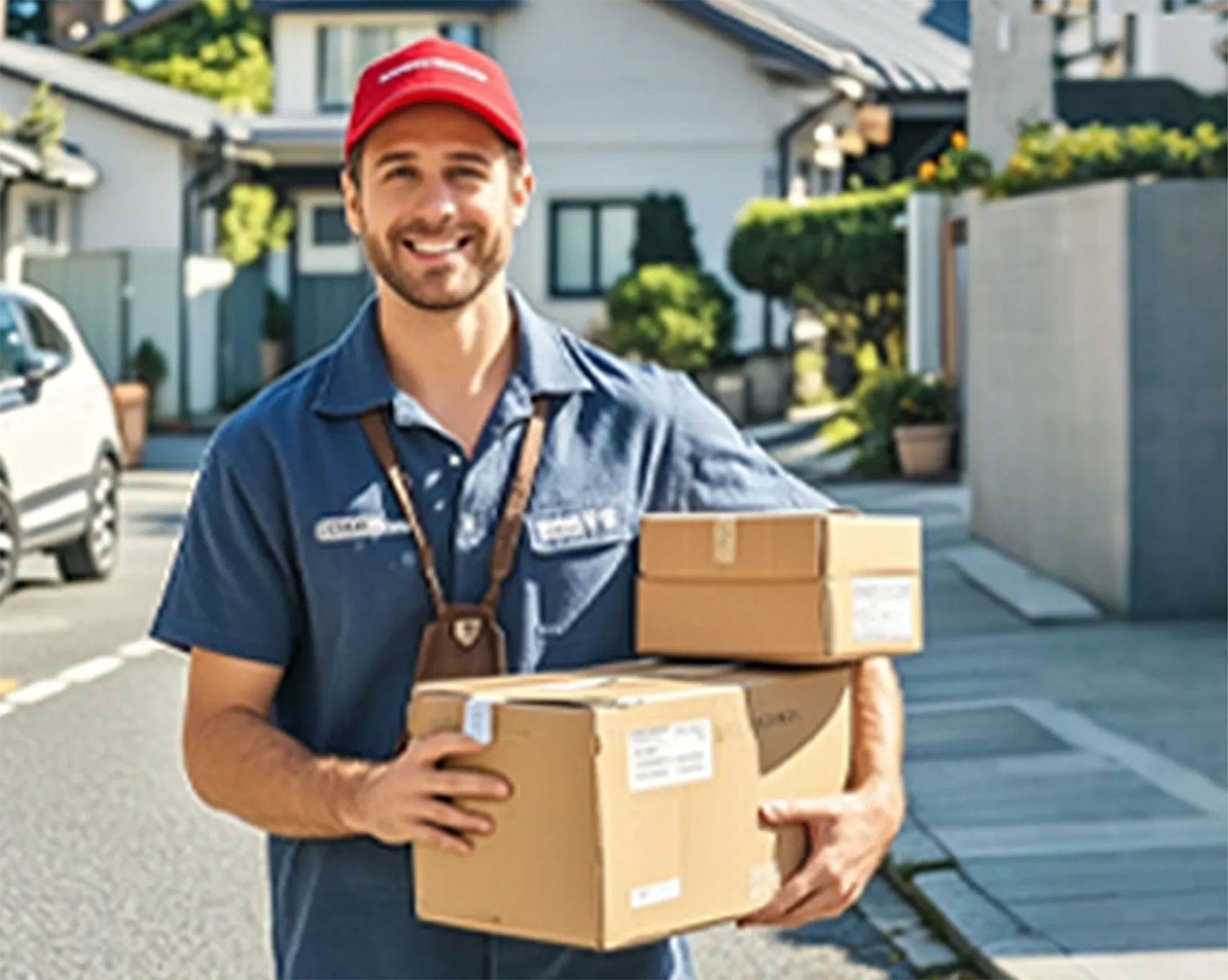 Delivery staff holding boxes